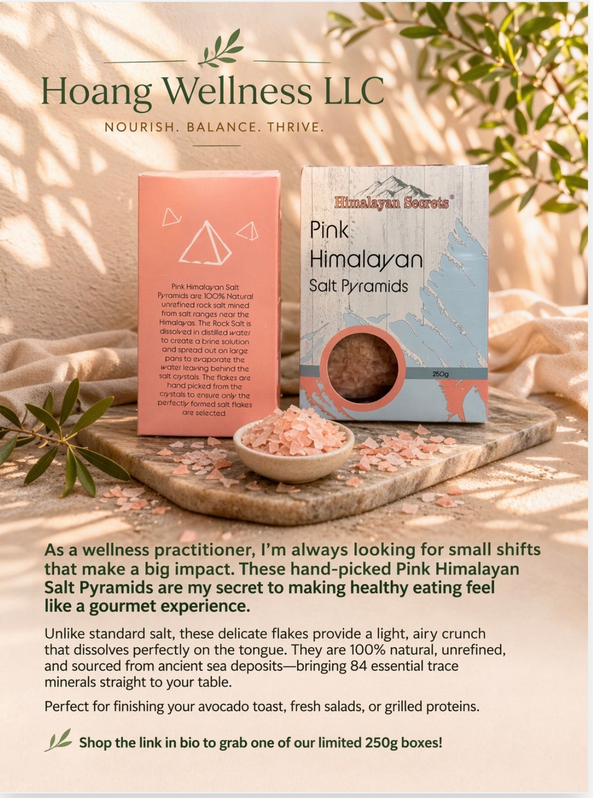 Gourmet Pink Himalayan Salt Pyramids (by Hoang Wellness LLC)