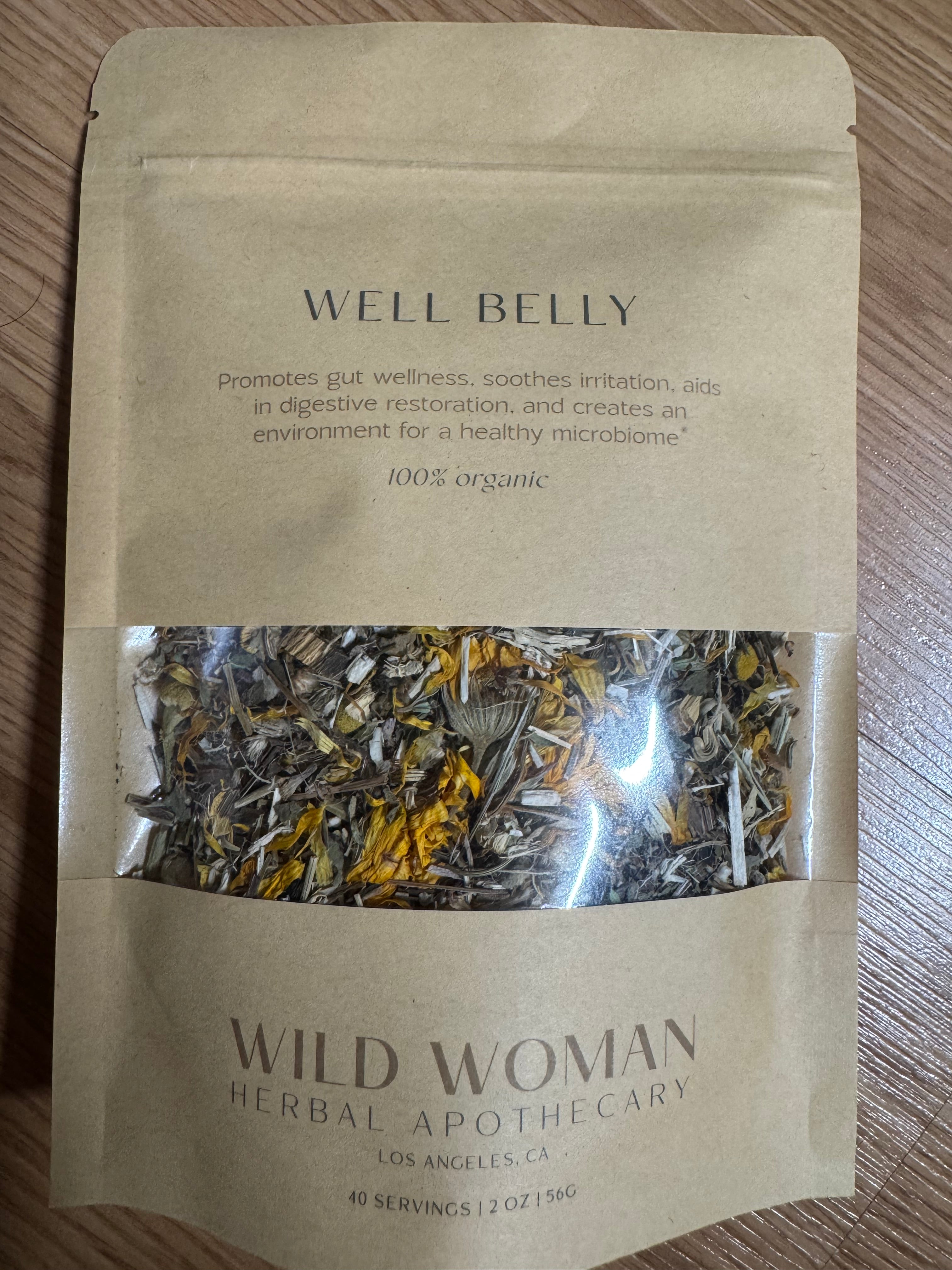 Well Belly Digestive Restoration Tea - 100% Organic Herbal Blend 2 oz